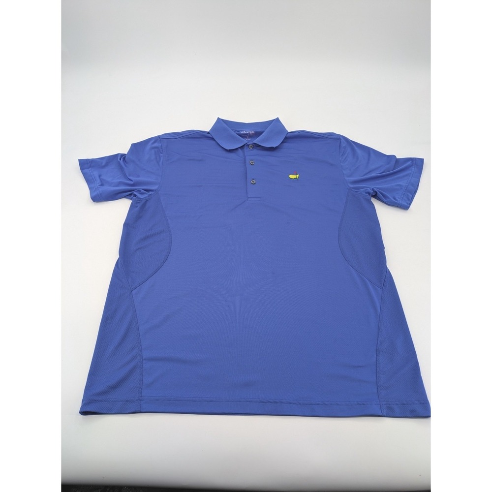 Masters Tech Polo Shirt Mens Large Royal Blue Short‎ Sleeve Golf Casual
